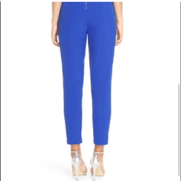Adelyn Rae Cobolt Blue Jumpsuit Nordstrom Cropped with Pockets Medium - Picture 4 of 5